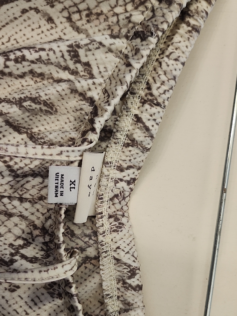 a new day Wide Leg Pants in Cream and Brown Snakeskin Print